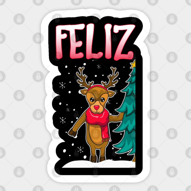 Feliz Navidad Matching Couple Sweaters Sticker by KsuAnn